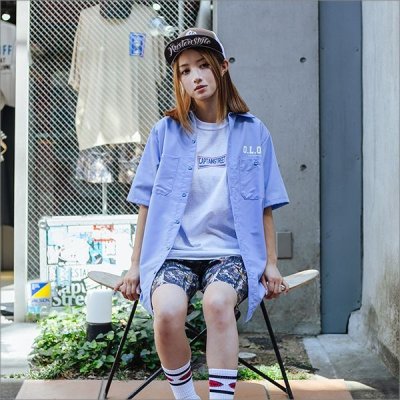 画像8: 【50%OFF】CAPTAIN STREET O.L.O.C S/Sワークシャツ L.BLUE キャプテンストリート