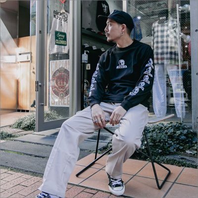 画像7: 【送料無料】SKULL SKATES スカルスケーツ Logo L/S Tee BLACK/WHITE