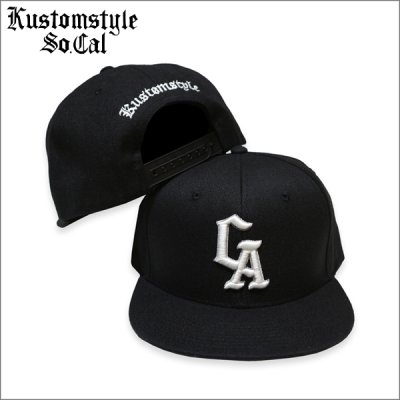 画像1: KustomStyle カスタムスタイル CA - CALIFORNIA スナップバックCAP BLACK