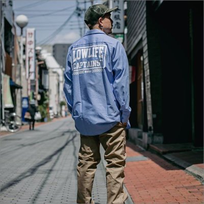 画像9: 【40％OFF】CAPTAIN STREET LOW LIFE L/S ワークシャツ L.BLUE キャプテンストリート