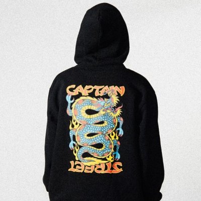 画像12: 【送料無料】CAPTAIN STREET TD P/Oパーカー BLACK キャプテンストリート