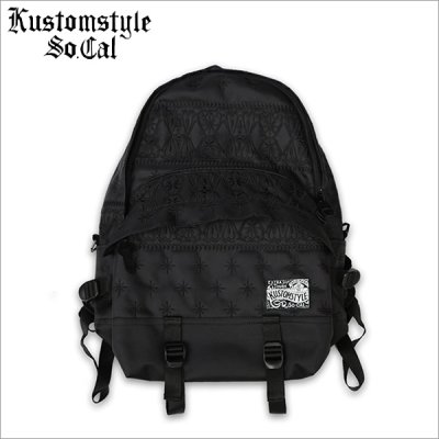 画像1: 【送料無料】KustomStyle カスタムスタイル BANDANA BACK PACK BLACK/BLACK