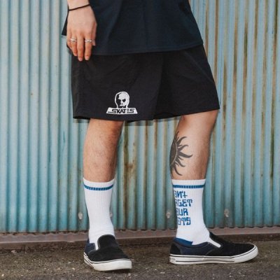 画像6: 【送料無料】SKULL SKATES スカルスケーツ SKULLロゴ ナイロンショーツ BLACK
