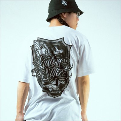 画像7: KustomStyle カスタムスタイル ESCUDO DE CEPILLO Tシャツ WHITE