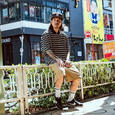 画像5: 【送料無料】KustomStyle カスタムスタイル KARMA BORDER HALF ZIP S/Sシャツ BLACK
