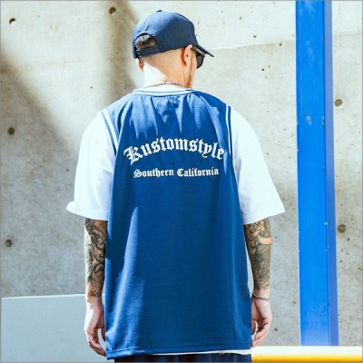 画像9: 【送料無料】KustomStyle カスタムスタイル GARDEN GROVEBASKET TANK JERSEY NAVY