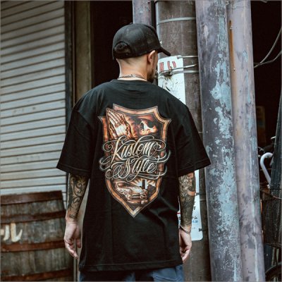 画像7: KustomStyle カスタムスタイル ESCUDO DE CEPILLO Tシャツ BLACK