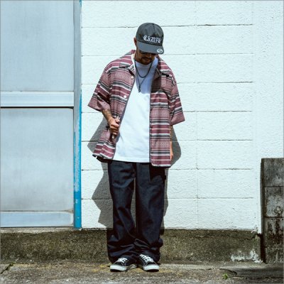 画像6: 【送料無料】BLUCO ブルコ POOLSIDE SHIRT S/S -Mexican- BURGUNDY