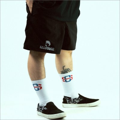 画像7: 【送料無料】SKULL SKATES スカルスケーツ HARDCOREロゴ ナイロンショーツ BLACK