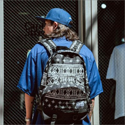 画像5: 【送料無料】KustomStyle カスタムスタイル BANDANA BACK PACK BLACK/WHITE