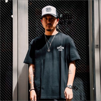 画像10: CAPTAIN STREET Tag メッシュキャップ BLACK/WHITE(黒刺繍) キャプテンストリート