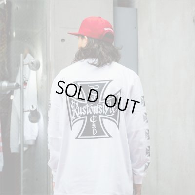 画像7: KustomStyle カスタムスタイル IRON CROSS L/S Tシャツ WHITE