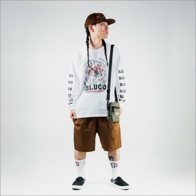 画像6: BLUCO ブルコ HEAVY DRY COTTON PRINT L/S TEE -Artwork by 遊鷹- WHITE