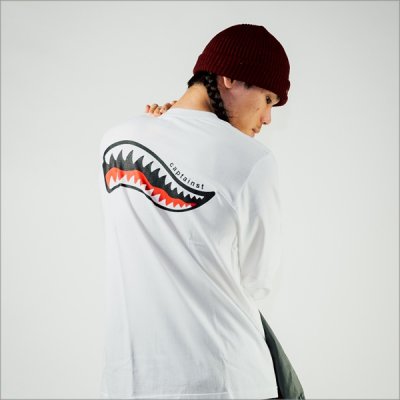 画像13: CAPTAIN STREET Shark Mouth L/S Tシャツ WHITE キャプテンストリート