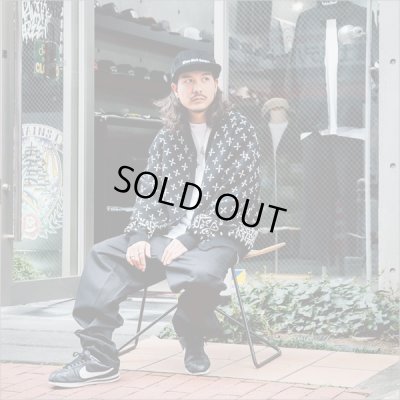 画像6: 【送料無料】COOKMAN クックマン Knitted Cardigan Bandanna Cross BLACK