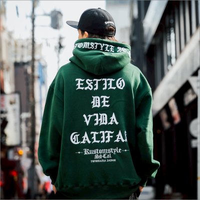 画像9: 【送料無料】KustomStyle カスタムスタイル ESTILO CALIFAS プルオーバーパーカー GREEN