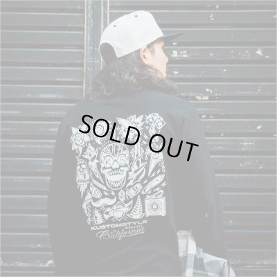 画像8: KustomStyle カスタムスタイル P.L.O SKULL L/S Tシャツ BLACK