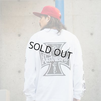 画像9: KustomStyle カスタムスタイル IRON CROSS L/S Tシャツ WHITE