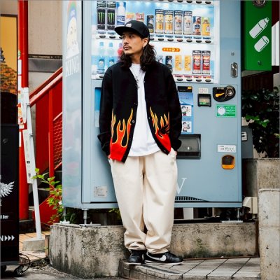 画像6: 【送料無料】COOKMAN クックマン Knitted Cardigan Flame BLACK