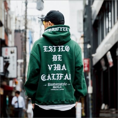 画像11: 【送料無料】KustomStyle カスタムスタイル ESTILO CALIFAS プルオーバーパーカー GREEN