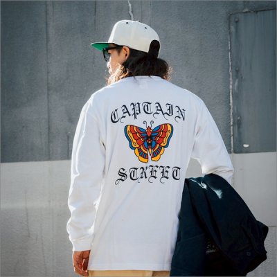 画像9: CAPTAIN STREET Butterfly L/S Tシャツ WHITE キャプテンストリート