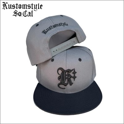 画像1: KustomStyle カスタムスタイル K DIA スナップバックCAP BLACK/GRAY