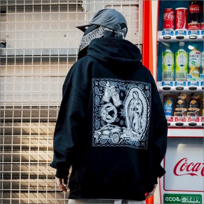 画像8: 【送料無料】KustomStyle カスタムスタイル CONQUISTA プルオーバーパーカー BLACK