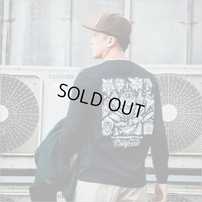 画像9: KustomStyle カスタムスタイル P.L.O SKULL L/S Tシャツ BLACK