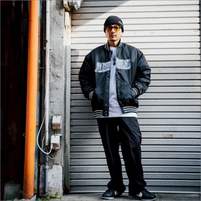 画像9: 【送料無料】KustomStyle カスタムスタイル CHAVO LOGO NYLON STADIUM JKT BLACK