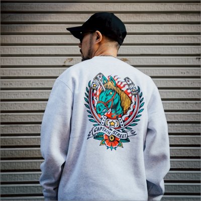 画像7: 【送料無料】CAPTAIN STREET Horse クルーネックスウェット ASH キャプテンストリート
