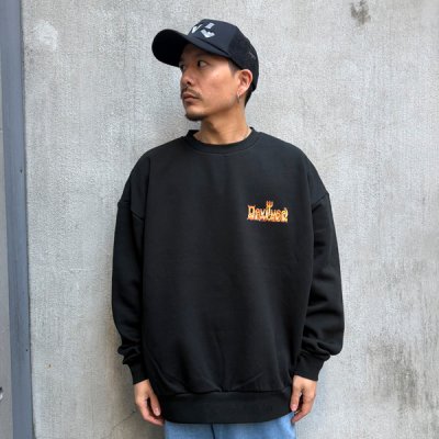 画像3: 【送料無料】Deviluse デビルユース Flame Logo クルーネックスウェット BLACK