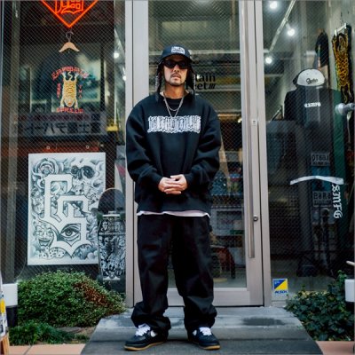 画像8: 【送料無料】KustomStyle カスタムスタイル CHAVO LOGO クルーネックスウェット BLACK