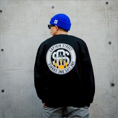 画像11: 【送料無料】CAPTAIN STREET Flame eighty クルーネックスウェット BLACK キャプテンストリート