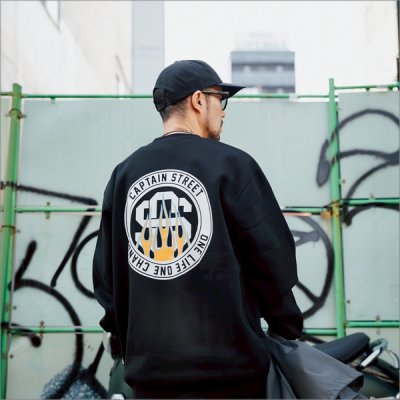 画像12: 【送料無料】CAPTAIN STREET Flame eighty クルーネックスウェット BLACK キャプテンストリート