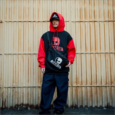 画像6: 【送料無料】SKULL SKATES スカルスケーツ ２トーン P/Oパーカー BLACK/RED