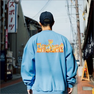 画像7: 【送料無料】Deviluse デビルユース Flame Logo クルーネックスウェット BLUE