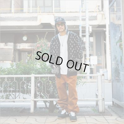 画像7: 【送料無料】COOKMAN クックマン Knitted Cardigan Bandanna Cross BLACK