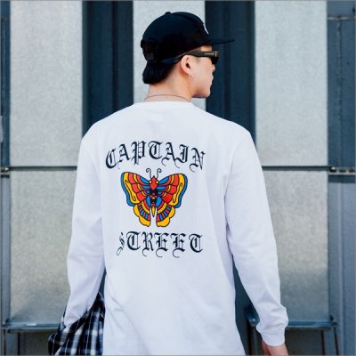 画像13: CAPTAIN STREET Butterfly L/S Tシャツ WHITE キャプテンストリート