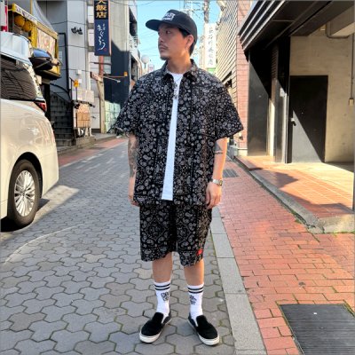 画像3: 【送料無料】COOKMAN クックマン S/Sワークシャツ Light Paisley BLACK