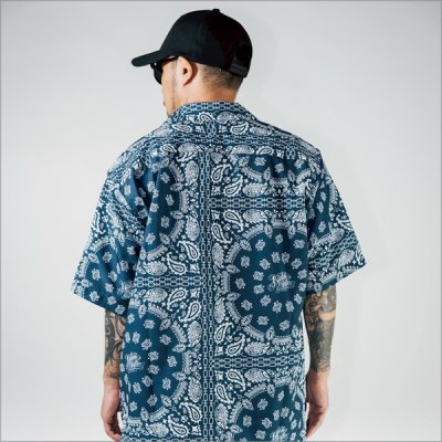 画像8: 【送料無料】KustomStyle カスタムスタイル NORM BANDANA S/S オープンカラーシャツ NAVY