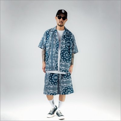 画像7: 【送料無料】KustomStyle カスタムスタイル NORM BANDANA S/S オープンカラーシャツ NAVY