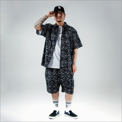画像5: 【送料無料】COOKMAN クックマン S/Sワークシャツ Light Paisley BLACK