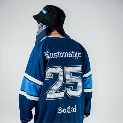 画像8: 【送料無料】KustomStyle カスタムスタイル 25TH BANDANA メッシュ ホッケージャージー NAVY	