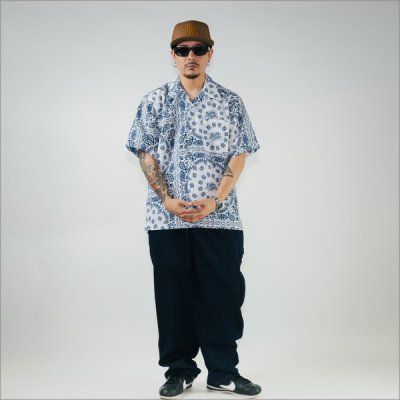 画像8: 【送料無料】KustomStyle カスタムスタイル NORM BANDANA S/S オープンカラーシャツ WHITE