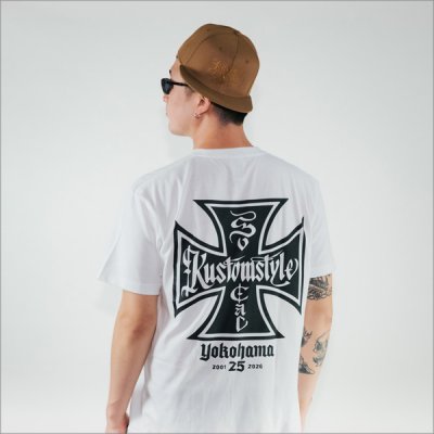 画像7: KustomStyle カスタムスタイル IRON CROSS 25th Tシャツ WHITE