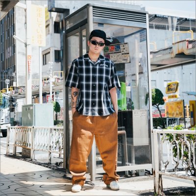 画像6: 【送料無料】CAPTAIN STREET CRN Logo S/Sチェックシャツ BLACK キャプテンストリート