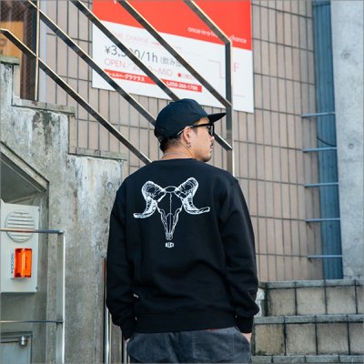 画像8: 【送料無料】BLUCO ブルコ スウェットシャツ -BONES- BLACK