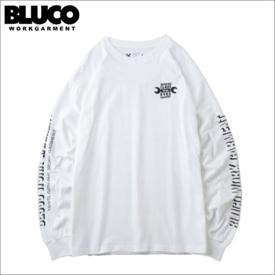 画像1: 【20％OFF】BLUCO ブルコ PRINT L/S TEE -WORKIN CLASS EYES- WHITE/BLACK