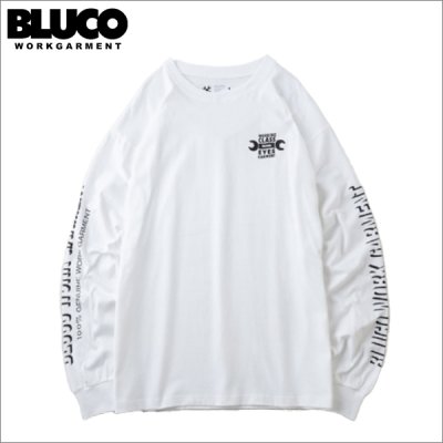 画像1: BLUCO ブルコ PRINT L/S TEE -WORKIN CLASS EYES- WHITE/BLACK