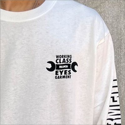 画像3: 【20%OFF】BLUCO ブルコ PRINT L/S TEE -WORKIN CLASS EYES- WHITE/BLACK